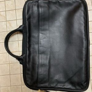 Black leather Coach briefcase